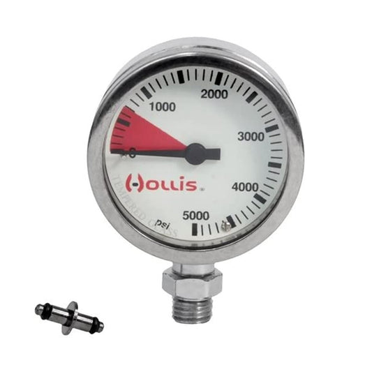 Hollis  2″ Brass and Glass Pressure Gauge