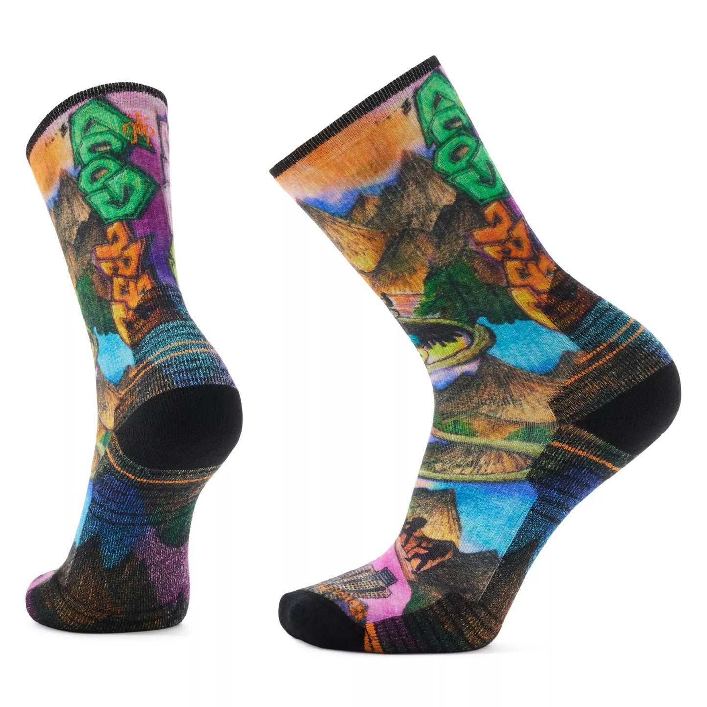 Smartwool Hike Mountain Maze Print Crew Socks