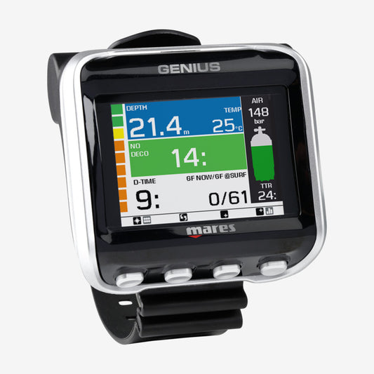 Mares Genius Wrist Dive Computer - Black Silver